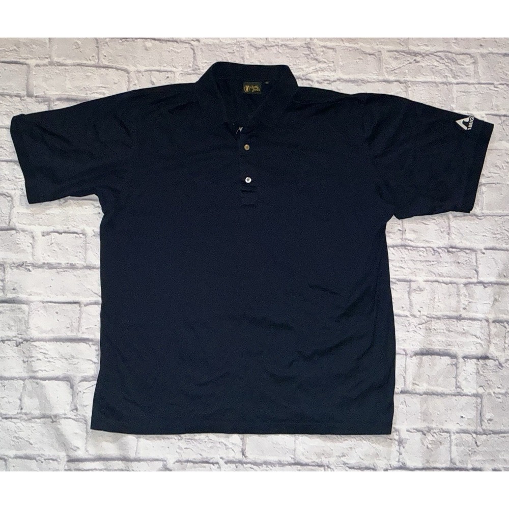 Bobby Jones Polo‎ Shirt Mens Size XL Navy Logo Golfmade In Italy
